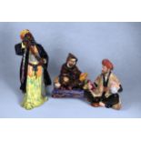 Three Royal Doulton figures, including, ‘The Potter’ H.N. 1493, ‘Blue Beard’ H.N. 2105, and ‘Omar
