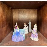 Five various Royal Doulton figures of ladies, comprising, ‘Sweet and Twenty’ HN1360, ‘Anthea’