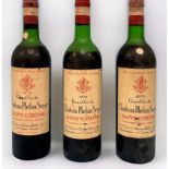 Three 73cl bottles of wine, to include, two bottles of 1976 Grand Vin du Chateau Phelan Segur, Saint