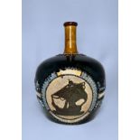A Doulton Lambeth Greenlees Brothers Special Highland Whisky flask, of globular form, with