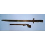A British 1907 pattern bayonet, 433mm fullered steel blade, ricasso stamped 1-1907-19, with proof,