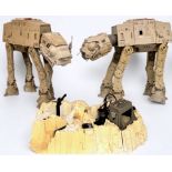 Two 1981 Kenner Star Wars AT-AT Impreial Walker vehicles, with chin guns and two AT-AT Drivers