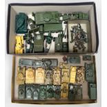 A quantity of loose die-cast and plastic scale model Military vehicles by Dinky Toys, Britains,