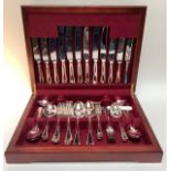 A canteen of silver-plated cutlery by Osborne, Sheffield, comprising teaspoons, knives, forks and