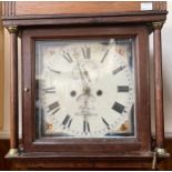 An early 19th century longcase clock, with 8-day movement striking a bell, 12-inch square dial