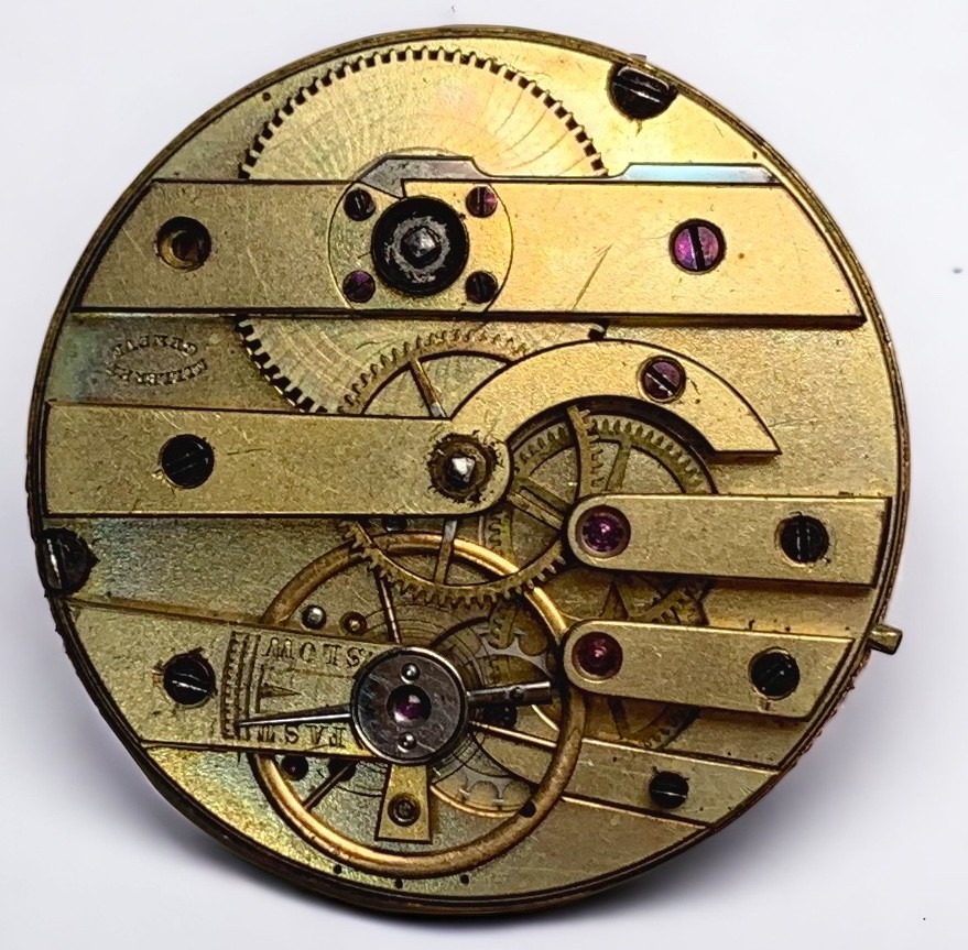 A small 18ct gold half-hunter pocket watch, the gilt dial with Roman numerals denoting hours, - Image 3 of 4