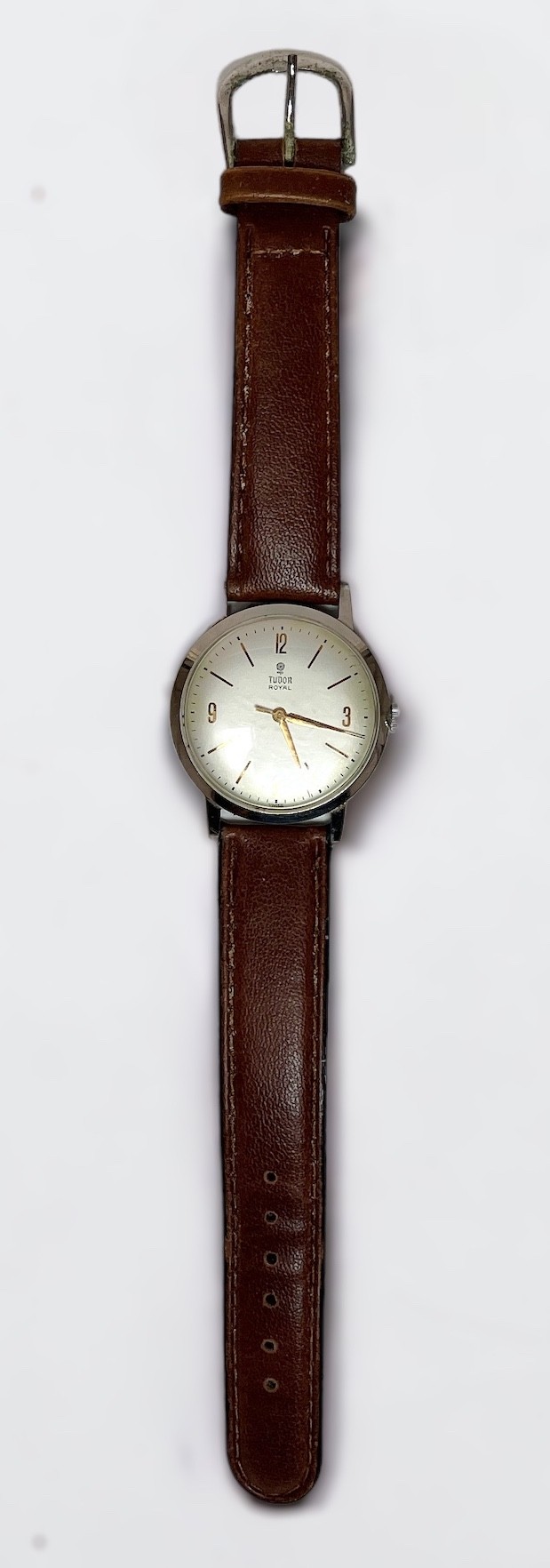 A gents stainless steel Tudor Royal wristwatch, c.1950’s, the silvered dial with gilt batons - Image 3 of 3