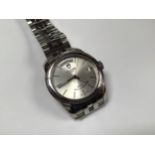 A gents stainless steel Tudor Glamour Day/Date automatic wristwatch, model 56000, the silvered