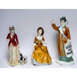 Three Royal Doulton figures comprising, Votes For Women ‘HN 2816’, Sandra ‘HN 2275’ and Sarah ‘HN