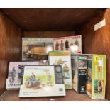 Nine various boxed WWII German scale model figures, scenery and vehicle assembly kits by