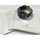 A stainless steel International Watch Company (IWC) Portofino wristwatch, ref. 3565, the black