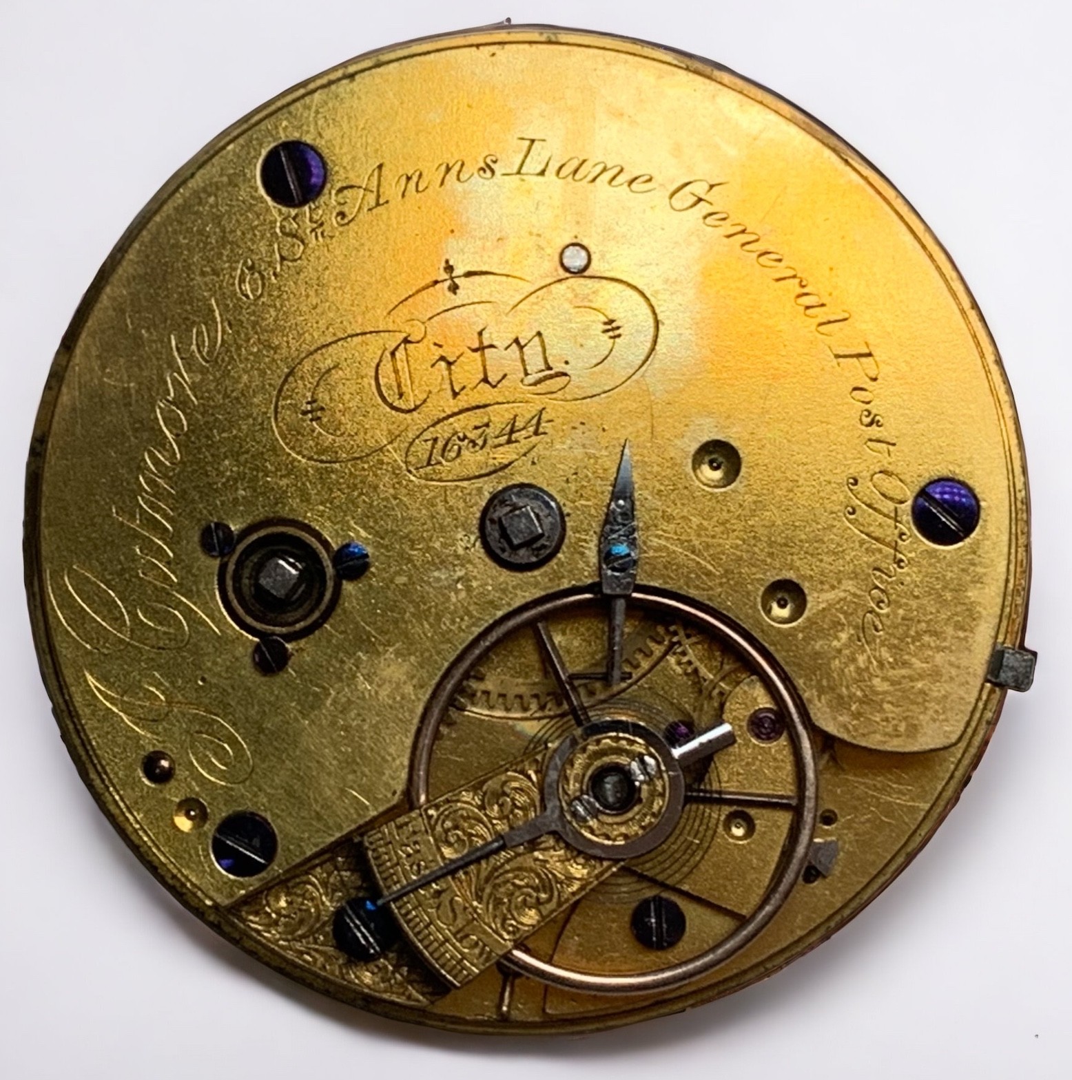 An 18ct gold cased open-face pocket watch, the gilt dial with Roman numerals denoting hours, the - Image 3 of 4