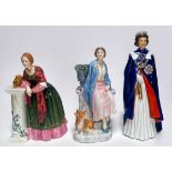 Three Royal Doulton figures, to include, Queen Elizabeth II, to celebrate the 30th anniversary of