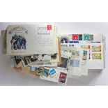 Various Royal Navy First Day Covers, George VI FDC’s, RAF FDC postcards, cigarette cards,
