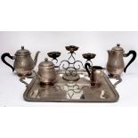 A Christofle 'Gallia Collection' four-piece teaset, of half-reeded baluster form, comprising teapot,