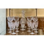 A collection of Waterford Crystal in various cut patterms, comprising six large wine goblets, six