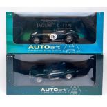 Two boxed die-cast 1:18 scale model cars designed by Autoart from the Racing and Classics
