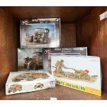 A collection of six boxed British Military scale model assembly kits by Tamiya, Dragon, Thunder,