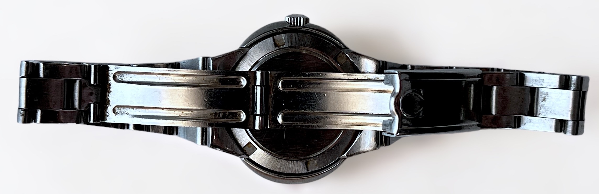 A ladies stainless steel, manual wind, Omega Geneve Dynamic wristwatch, C.1970’s, the circular black - Image 3 of 3