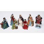Seven Royal Doulton figures of Henry VIII and his six wives, limited edition 34/9500 comprising,