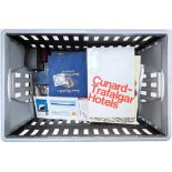 A large collection of Cunard memorabilia and ephemera, comprising, large monochrome photographs of