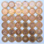 A collection of thirty-six British £2 coins and forty-nine 50 pence pieces with various scarce