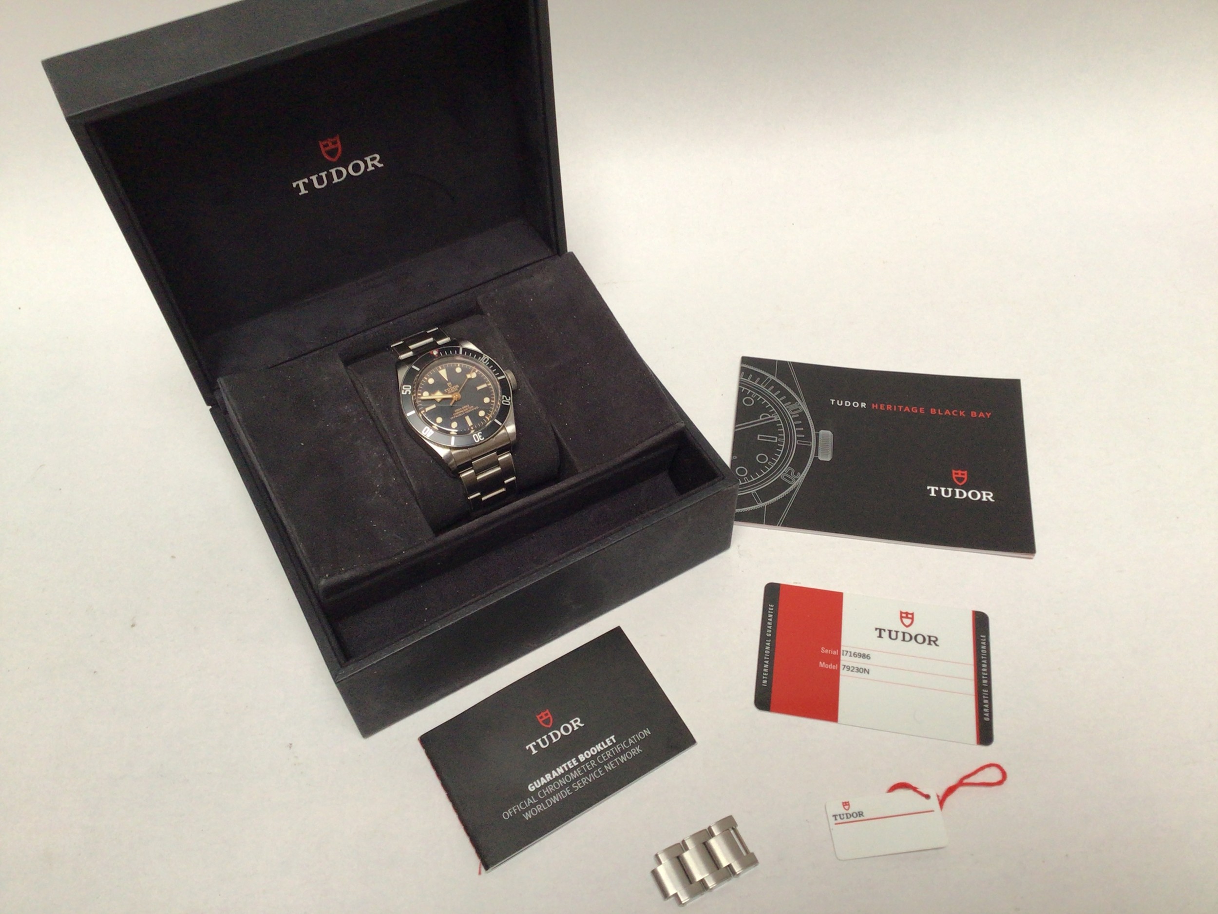 A gents stainless steel Tudor Heritage Black Bay automatic wristwatch, model 79230N, the black