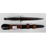 A Fairbairn Sykes patent Comnando/ Fighting knife, 3rd pattern, with 170mm double-edged carbon steel