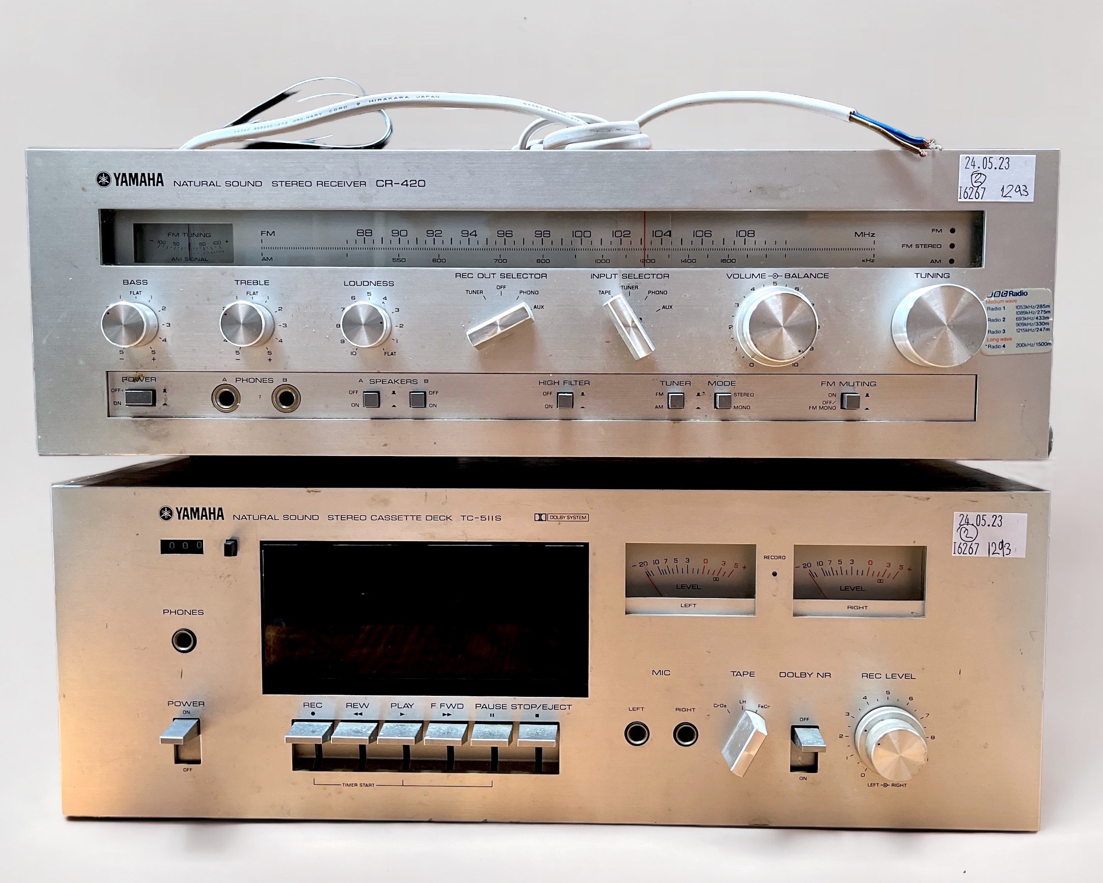 A Yamaha CR-420 Natural Sound Series stereo receiver, serial no. 126618, together with, a Yamaha