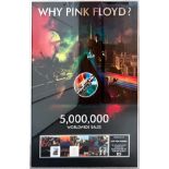 A poster commemorating worldwide Pink Floyd album sales in excess of 5,000,000 for EMI, presented to