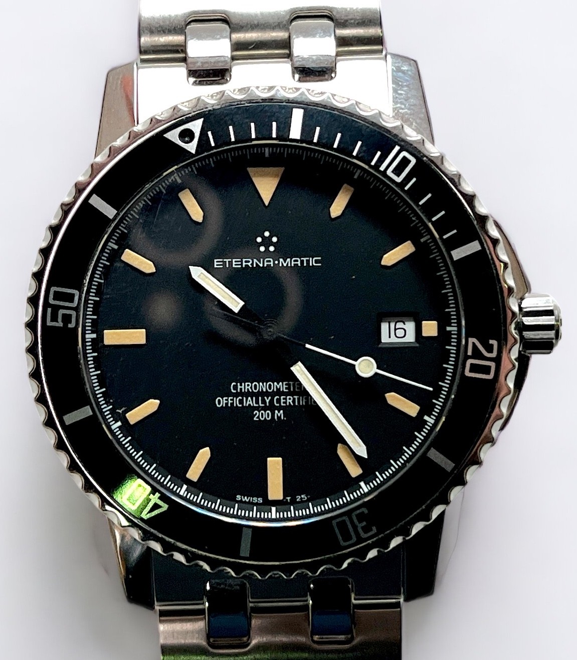 A gents stainless steel Eterna-Matic Kontiki 200m water resistant automatic wristwatch, C.1990’s,