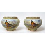 A pair of late 19th/early 20th century porcelain small jardinieres by Locke Ltd, Worcester,