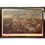 After Alexander Sauerweid, ‘The Battle of Waterloo’, engraving by Henry R Cook, glazed and framed,