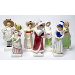 Seven Royal Doulton figures from the Kate Greenaway Collection, Lucy, Edith, Lori, Sophie, Emma,