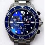 A gents stainless steel Certina Precidrive DS Action 300m chronograph divers wristwatch, the