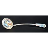 A George III Old English pattern silver ladle, makers mark ‘DM’, with ‘W’ initial to handle,
