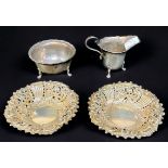 A pair of late Victorian silver pierced bon-bon dishes in the rococo revival style, Birmingham,