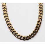 A 9ct gold curb chain, 52.5cm long including clasps, gross weight approximately 73.5g