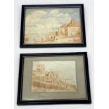 Attributed to William Hughes, 1839-1912, two small watercolours, one being Bleak House and Old