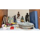 A collection of various assorted ceramics and collectables, to include, two Royal Doulton figures,