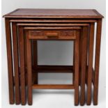A nest of four oriental occasional tables, together with an Edwardian coal scuttle, Edwardian walnut