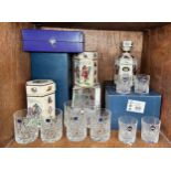 A collection of mixed ceramics and glassware, comprising, a boxed set of four Edinburgh Crystal