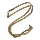 A 9ct yellow gold diamond cut mariner link chain, 24 inches in length, weighs 9.9 grams.
