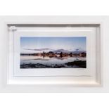 Three various framed colour photographic shore-scapes: Gill Prince, Bosham across the water, signed,