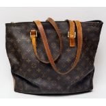 Louis Vuitton Piano shopping bag in brown monogram canvas and natural leather, hardware in gilt