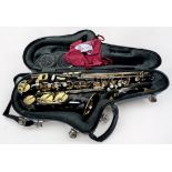 A French Selmer Super Action 80 Series II Alto Saxophone, in black lacquer finish with brass
