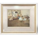 William Russell Flint R.A.'The Mirror of the Ballet,' Signed in pencil, with blind gallery stamp,