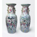 A pair of large late Qing Dynasty Chinese Porcelain vases, of baluster form with double foo-dog