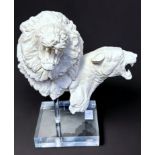 A Royal Doulton 'Millennium 2000' limited edition Parian porcelain model of a Lion & Lioness,