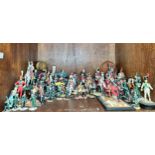 A large collection of assorted lead figures of various sizes, comprising, soldiers, warriors,